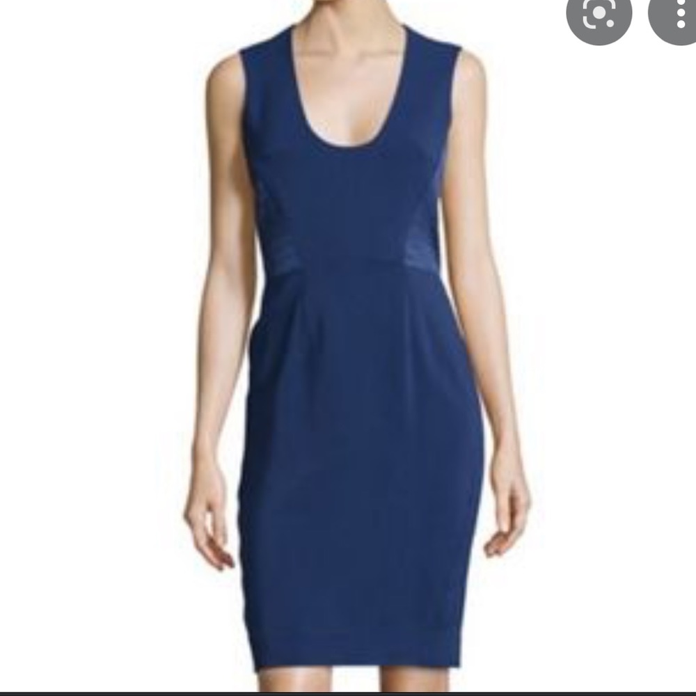 L’AGENCE Royal Blue Scoop-neck Cocktail Dress Sz2